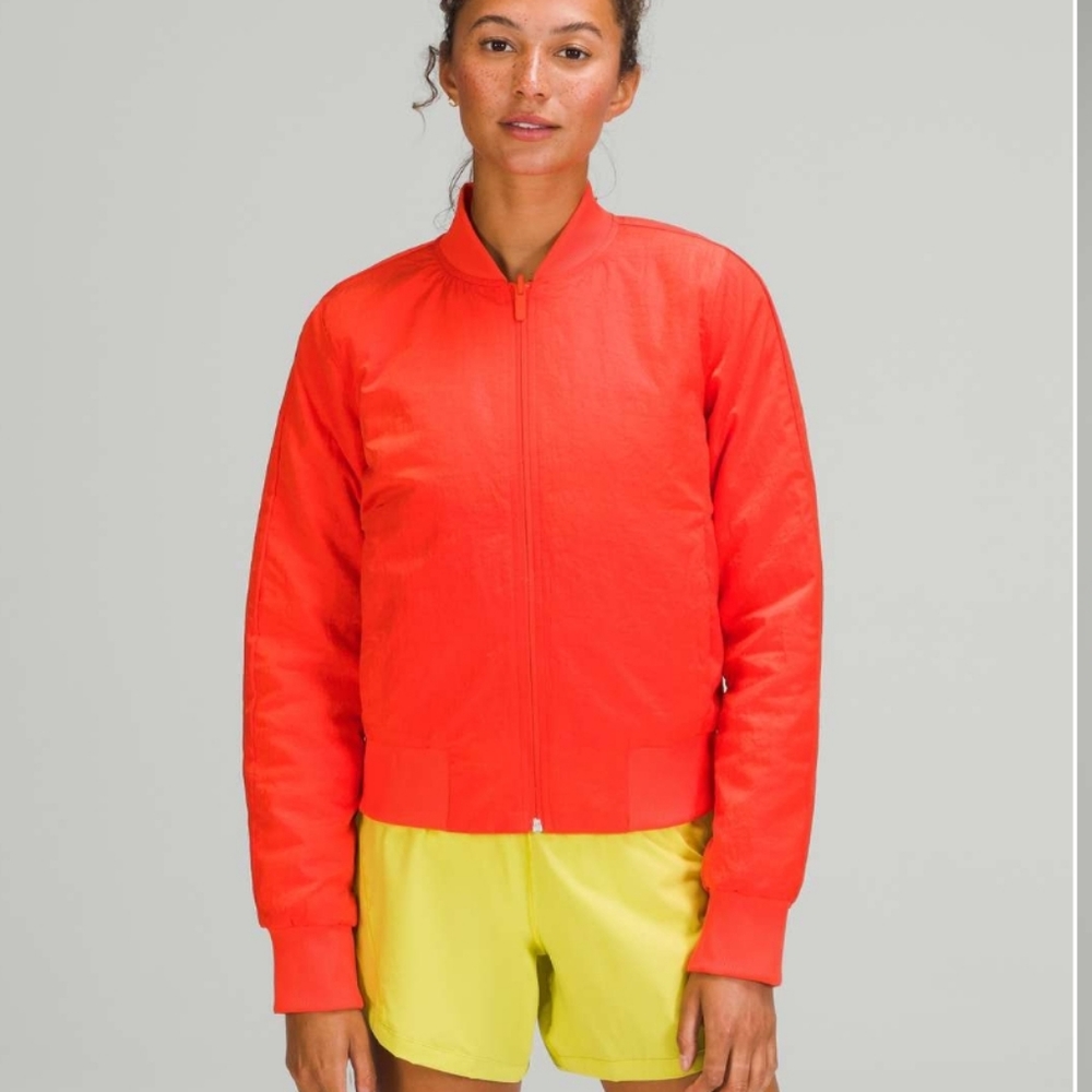 Brand new with tags! lululemon athletica Red Bomber Jacket